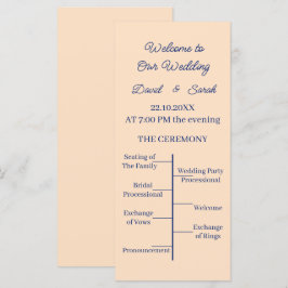 Eenvoudig beige aangepast huwelijksprogramma