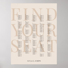 Eenvoudig beige alfabetische schets poster