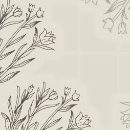 Eenvoudig Beige Bloem Motief Naam Mail Adres Etiket