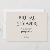 Eenvoudig beige Bridal Shower Uitnodiging (Voorkant)