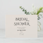 Eenvoudig beige Bridal Shower Uitnodiging (Staand voorkant)