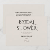 Eenvoudig beige Bridal Shower Uitnodiging (Voorkant / Achterkant)