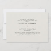 Eenvoudig beige Bride Parents Wedding Invitation Kaart (Voorkant)