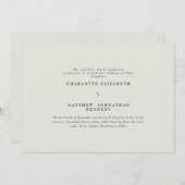 Eenvoudig beige Bride Parents Wedding Invitation Kaart (Voorkant / Achterkant)