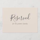 Eenvoudig Beige Elegant Bruiloft Gereserveerd Teke (Achterkant)
