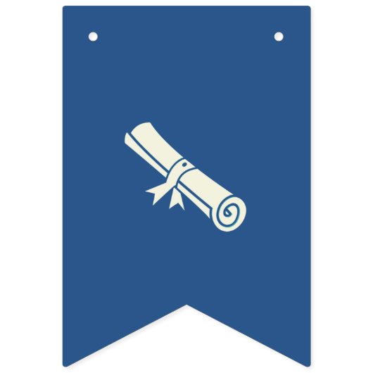 Eenvoudig beige en blauw  Afstuderen Vlaggetjes (Tweede vlag)