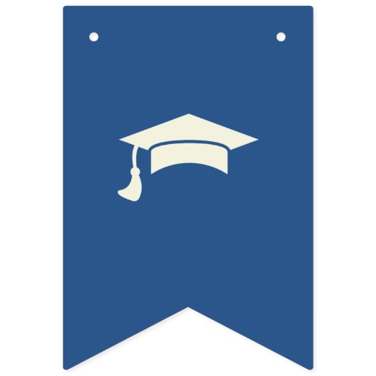 Eenvoudig beige en blauw  Afstuderen Vlaggetjes (Eerste vlag)