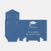 Eenvoudig beige en blauw Gepersonaliseerd Afstuder Bedankdoosjes (Uitgevouwen)
