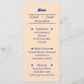 Eenvoudig beige gepersonaliseerd bruiloftsdiner menu (Voorkant)