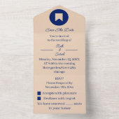 Eenvoudig beige Gepersonaliseerd de datum opslaan All In One Uitnodiging (Binnen)