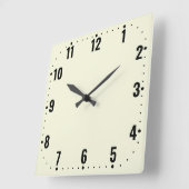 Eenvoudig beige gezicht met cijfers - frameless vierkante klok (Hoek)