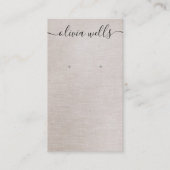 Eenvoudig beige handtekenscript dat beeldscherm oo visitekaartje (Voorkant)