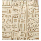 Eenvoudig Beige Japandi Douchegordijn (Voorkant)