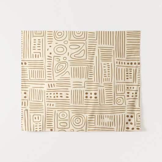 Eenvoudig Beige Japandi Wandkleed (Voorkant (horizontaal))