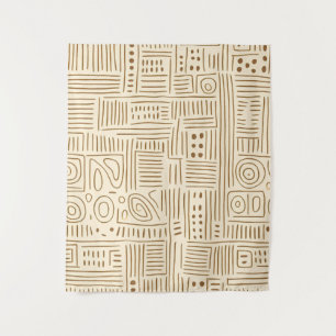 Eenvoudig Beige Japandi Wandkleed