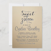 Eenvoudig beige lieve zestien verjaardagsfeestje kaart (Voorkant)