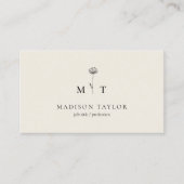 Eenvoudig beige minimaal chique monogram visitekaartje (Voorkant)