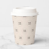 Eenvoudig beige minimal business Logo patroon Papieren Bekers (Achterkant)