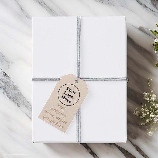 Eenvoudig beige minimalistisch cadeaulabel