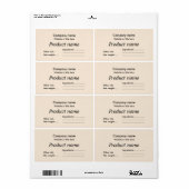Eenvoudig beige minimalistisch etiket (Full Sheet)