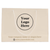 Eenvoudig beige minimalistisch groot cadeauzakje (Achterkant)