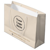 Eenvoudig beige minimalistisch groot cadeauzakje (Voorkant Gekanteld)