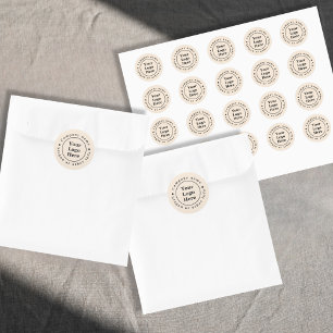 Eenvoudig beige minimalistisch ronde sticker