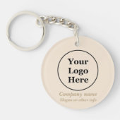 Eenvoudig beige minimalistisch sleutelhanger (Voorkant)