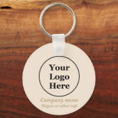 Eenvoudig beige minimalistisch sleutelhanger (Voorkant)
