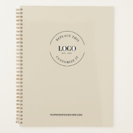 Eenvoudig beige minimalistische Custom Logo Brande Planner