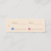 Eenvoudig beige minimalistische prijs Label (Achterkant)