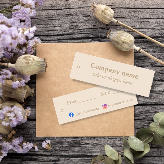 Eenvoudig beige minimalistische prijs Label