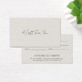 Eenvoudig beige modern Elegant Gift Certificate Visitekaartje (Bureau)