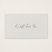 Eenvoudig beige modern Elegant Gift Certificate Visitekaartje (Voorkant)