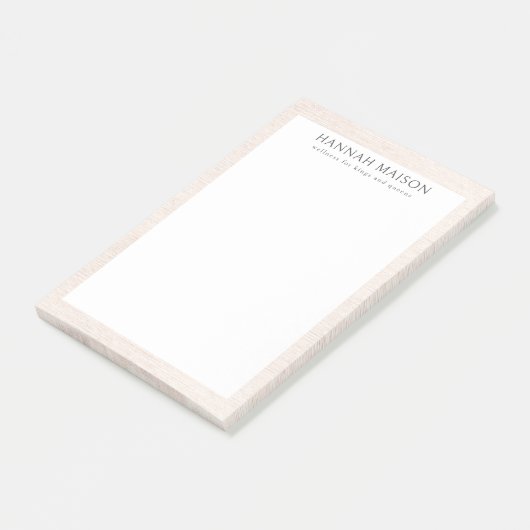 Eenvoudig Beige Modern Minimalist Post-it® Notes (Schuin)