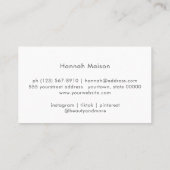 Eenvoudig Beige Modern Minimalist Visitekaartje (Achterkant)