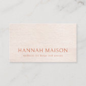 Eenvoudig Beige Modern Minimalist Visitekaartje (Voorkant)
