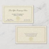 Eenvoudig beige monochromatische damasks advocaat visitekaartje (Voorkant / Achterkant)