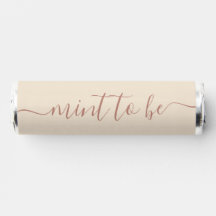 Eenvoudig Beige Roos Goud "Mint to Be" Favor Label