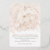 Eenvoudig beige, waterverf pony modern rosegold folie uitnodiging (Voorkant)