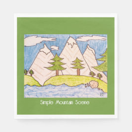 Eenvoudig berglandschap servet