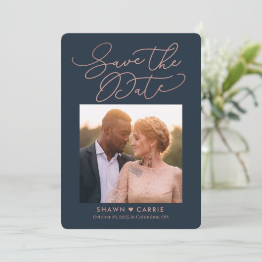 Eenvoudig bericht EDITABLE KLEUR slaat de datumkaa Bedankkaart (Staand voorkant)