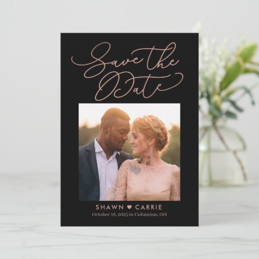 Eenvoudig bericht EDITABLE KLEUR slaat de datumkaa Bedankkaart (Staand voorkant)