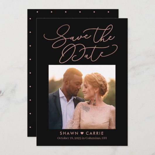 Eenvoudig bericht EDITABLE KLEUR slaat de datumkaa Bedankkaart (Voorkant / Achterkant)