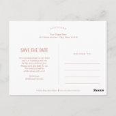 Eenvoudig bericht EDITABLE KLEUR sparen de Datum Briefkaart (Achterkant)