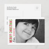 Eenvoudig bericht Kerstmis / Vakantie Fotokaart Feestdagenkaart (Voorkant / Achterkant)