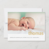 Eenvoudig bericht van de Foto van de NaamFoto Baby Aankondiging (Voorkant)
