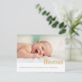 Eenvoudig bericht van de Foto van de NaamFoto Baby Aankondiging (Staand voorkant)