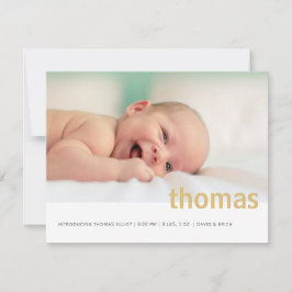 Eenvoudig bericht van de Foto van de NaamFoto Baby Aankondiging