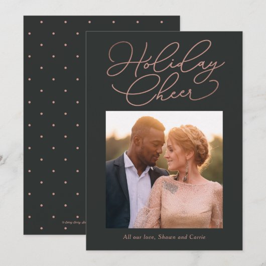 Eenvoudig berichtenscan COLOR Holiday Photo Card Feestdagenkaart (Voorkant / Achterkant)